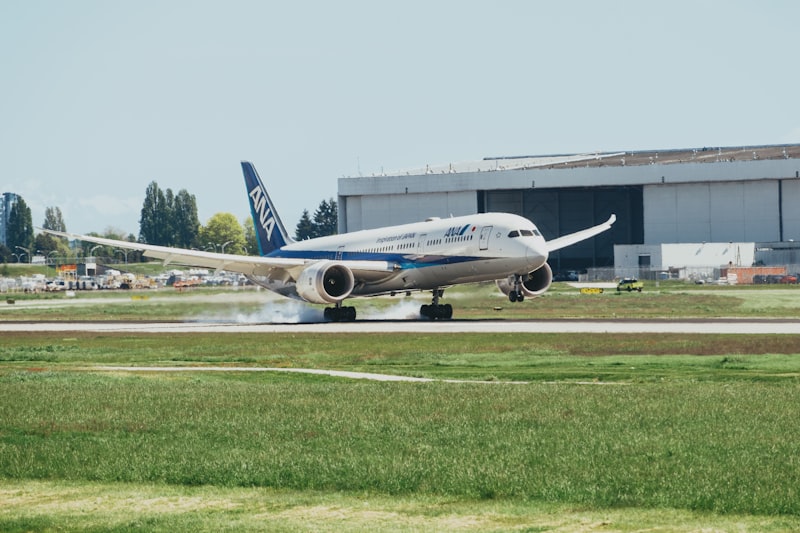 Airplane taking off for international business travel